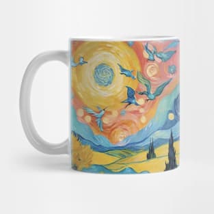 Starry Sunflower Dreams: Van Gogh's Midnight Reverie Mug